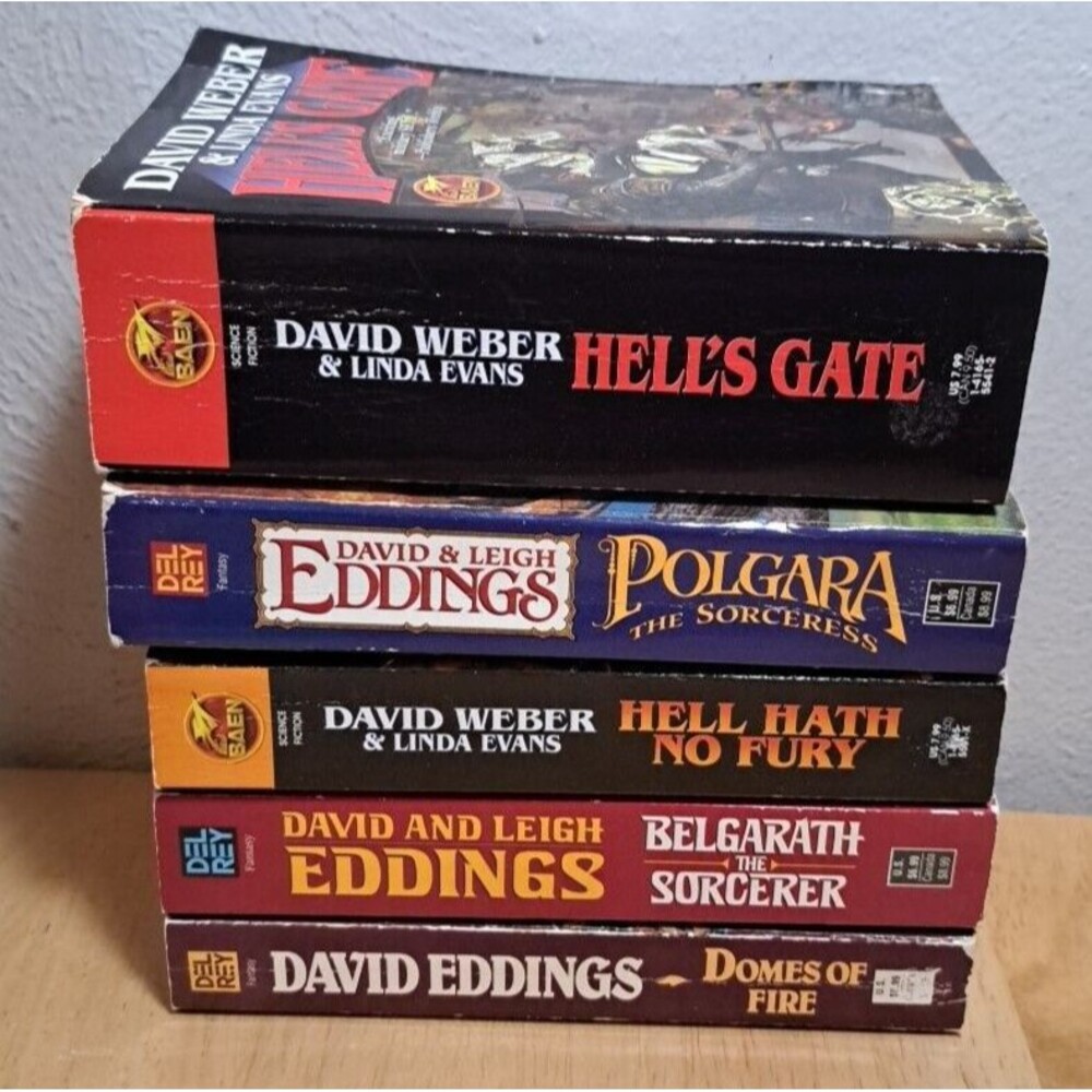 5 David Eddings/David Weber, Leigh Eddings Fantasy Paperback Book